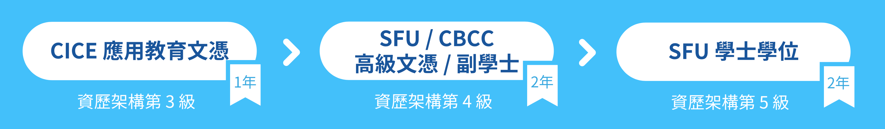 1年文憑 > 2年高級文憑/副學士 > 2年學士學位